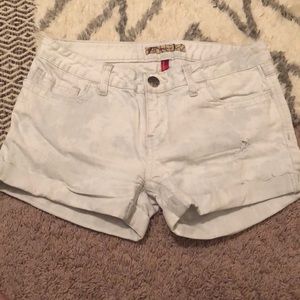 White jean shorts